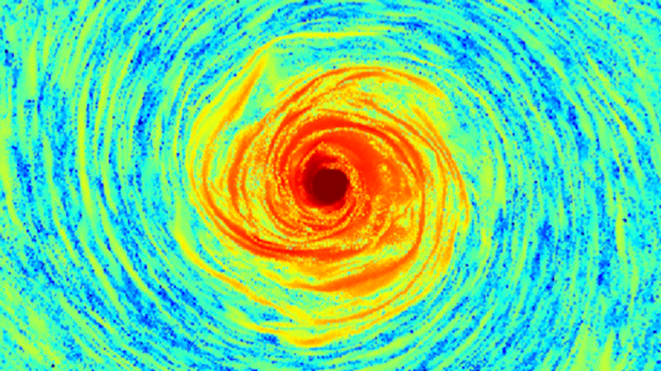 Simulation einer sich bildenden Scheibengalaxie