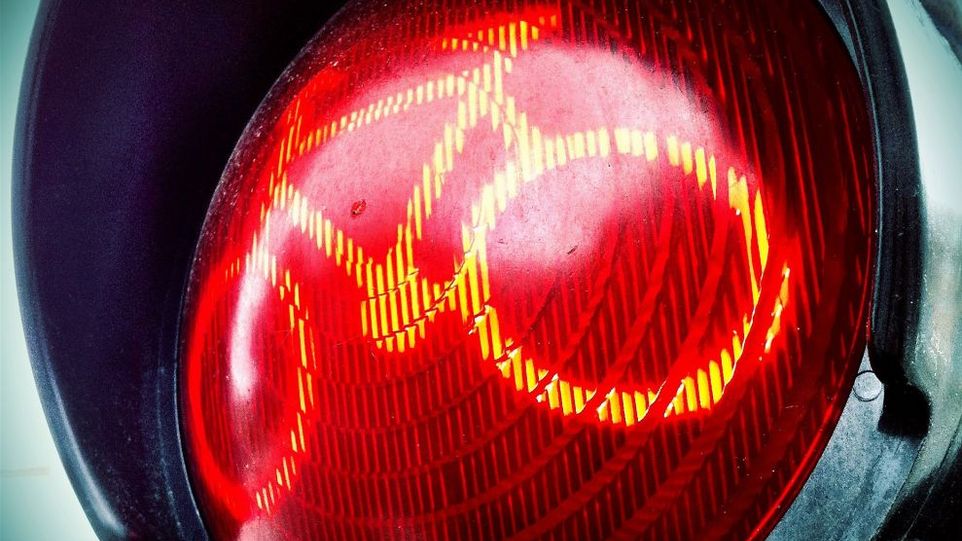 Rote Fahrradampel