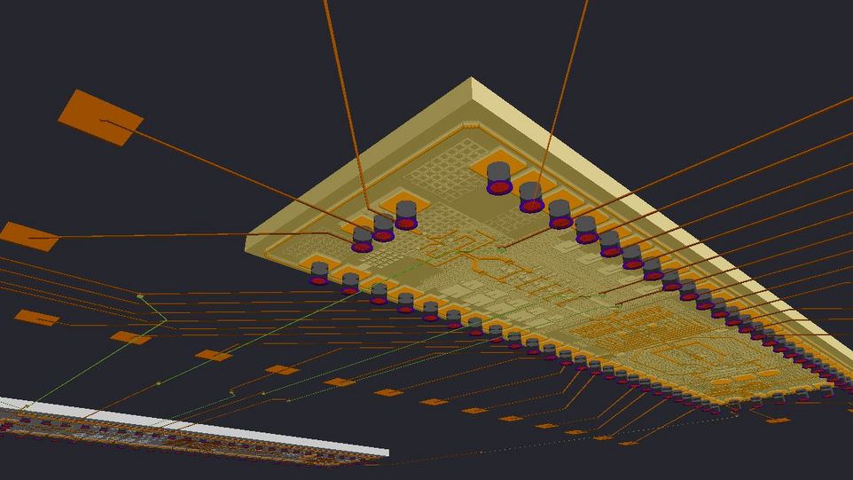 Chiplet Studio: a multi-chiplet assembly on the IHP IntM4TM2 interposer Diagram of a chip