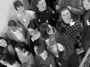 Group of people on a staircase