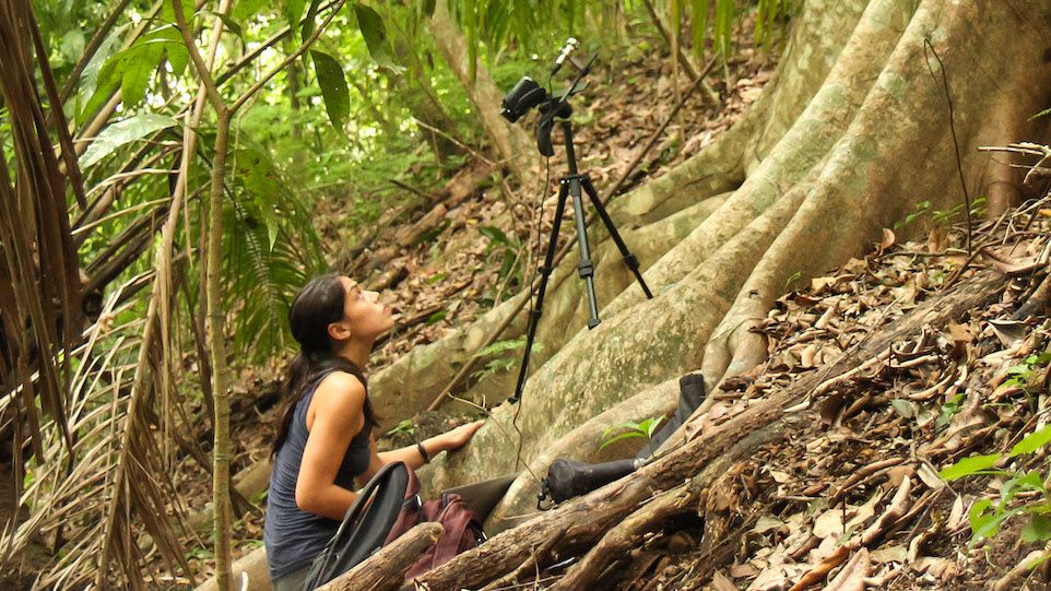 Ahana Aurora Fernandez at work in the field.