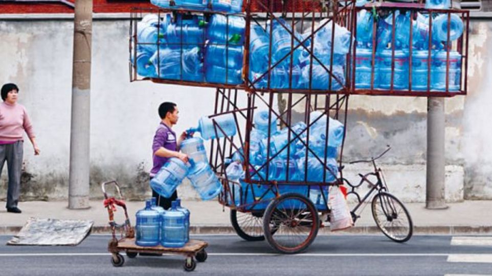 Das Bild zeigt ein chinesisches Lastenfahrrad.