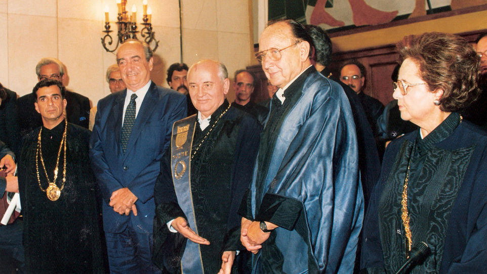 Hans Dietrich Genscher und Michail Gorbatschow. Genscher und Gorbatschow