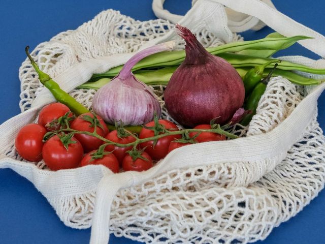Net with vegetables